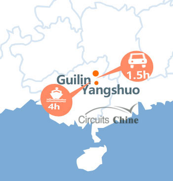 carte de Guilin et Yangshuo