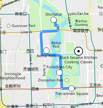 carte de voyage en ville Pékin