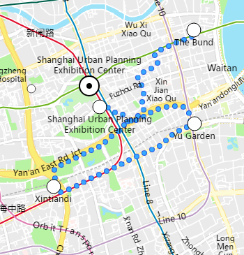 Carte du voyage Shanghai