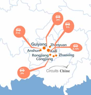 carte du voyage Guizhou