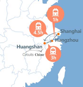 carte du voyage Shanghai, Suzhou et Hangzhou