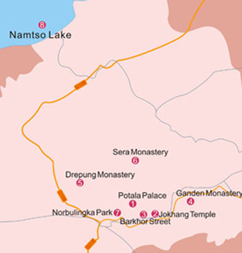 carte de la ville Lhassa