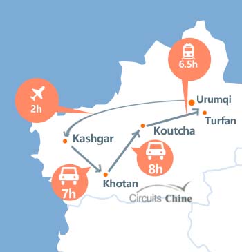 carte du voyage Xinjiang